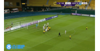 马俊亮混战破门，广州豹1-0领先津门虎！