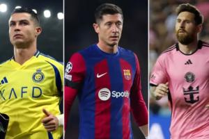 现役射手榜前十：C罗梅西前二！莱万第三，胡尔克第9内马尔第10