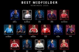 环足奖2025年最佳中场候选：维尔茨、若昂·内维斯、佩德里在列