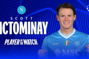 进球＋造乌龙！麦克托米奈当选那不勒斯2-0卡拉巴赫全场最佳球员