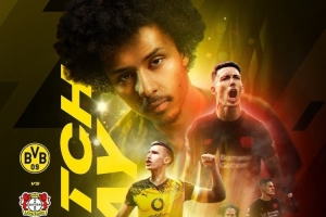 多特发布对阵药厂海报：施洛特贝克、阿德耶米、格里马尔多出镜