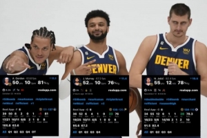 一门三杰！戈登&穆雷&约基奇本季都做到单场50+且真实命中率75%+