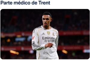 预计伤缺2个月！皇马官方：阿诺德左腿股四头肌前直肌受伤