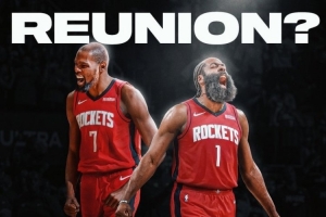 美记：哈登或渴望重返火箭 他和杜兰特关系紧密 能助火箭争冠