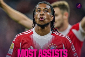 五大联赛助攻榜单：奥利塞11次居首，亚马尔、奥巴梅扬9次并列第2