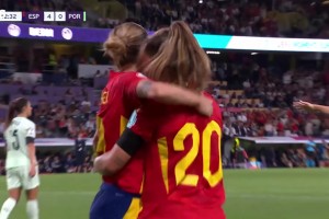 【集锦】女足欧洲杯-埃丝特梅开二度 西班牙女足5-0葡萄牙女足