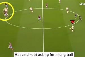 名场面！哈兰德：传给我啊！瓜迪奥拉：上半场马上结束你要干啥？